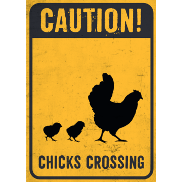 Waakbord: Chicks crossing